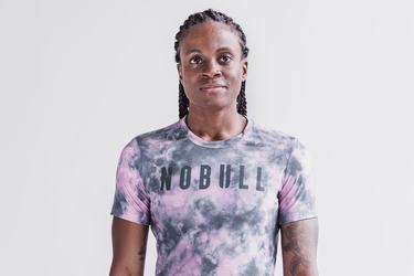 Nobull Tie-Dye Women's T Shirts Pink | Australia (YN9104)